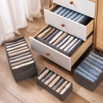1pc Pants Storage Box, Jeans Divider Storage Box, Wardrobe 9 Grids Storage Basket
